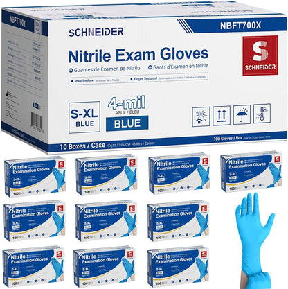 Medical Nitrile Exam Gloves, 4 Mil, Powder-Free, Latex-Free, Disposable Gloves for Cleaning and Food Prep
